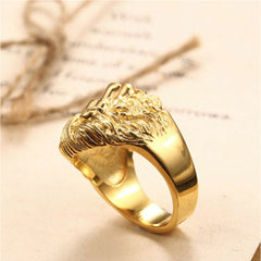 TINY LION HEAD SIGNET RING RING BY SEVEN50