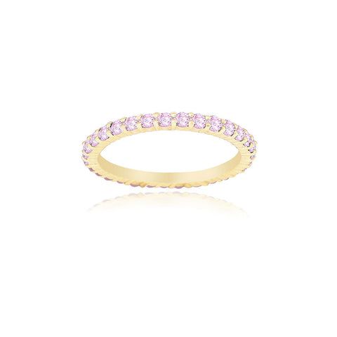 14K GOLD PLATED THIN COLORED ETERNITY BAND