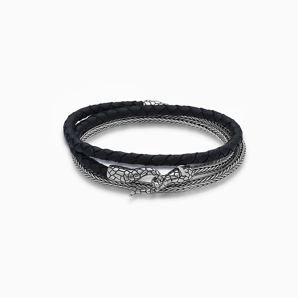 DOUBLE NAGA LEATHER BRACELET - Josh Mario John with DEARSAINTS for