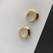 18K Gold Plated Enamel Brass Hoop Earring Statement Earring