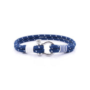 Men'S-Stainless-Steel-Double-rope-Shackle-Dotted-blue-Cotton-Thread-Bracelets-Souvenir-cuff-hook-bracelet