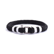 Men'S-Stainless-Steel-Shackle-Black-Cotton-Thread-Bracelets-Souvenir-cuff-hook-bracelet