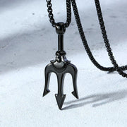 Mens-fashion-jewelry-black-fork--pendant-necklace-in-stianless-steel