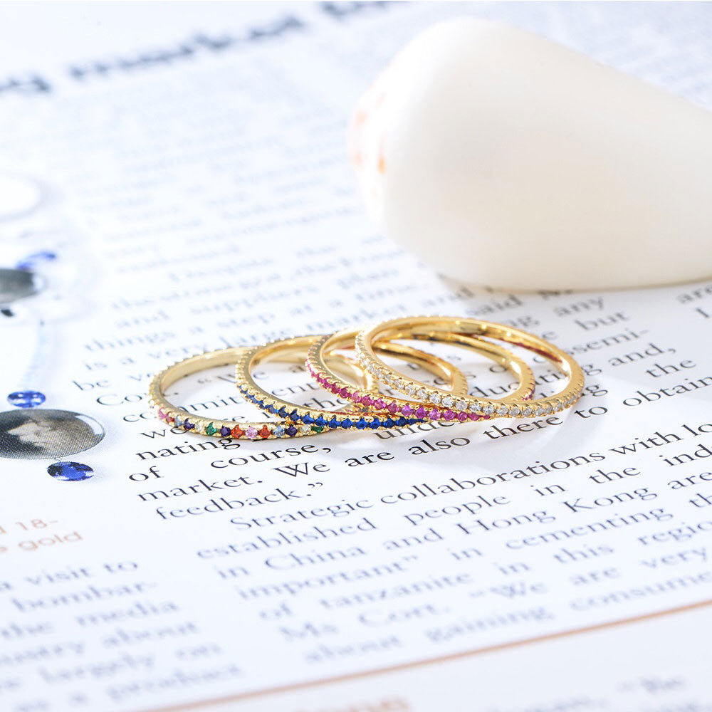 “Eternal Rainbow” Full Eternity Band in  Gold Plated Silver main image 0