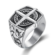 SALE COMPASS MEN STAINLESS STEEL RING BY SEVEN50