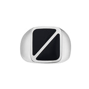 SQUARE SIGNET BLACK ONYX TRIANGLES BARS RING BY SEVEN50 2