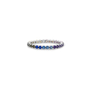 STERLING SILVER MULTICOLORED GEMSTONES ETERNITY BAND RING by seven50