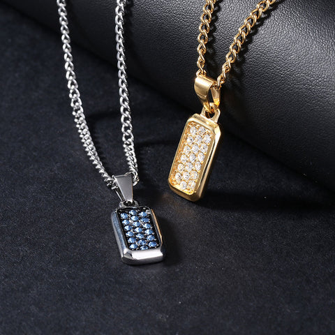 Stainless Steel Vertical Bar Gold Plated Pendant Necklace BY SEVEN50 ...