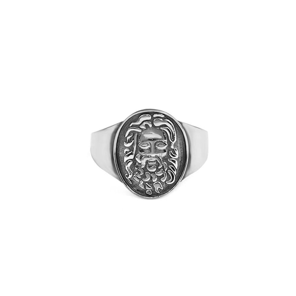 JESUS PINKY RING SEVEN50 IN STAINLESS STEEL - Main Image