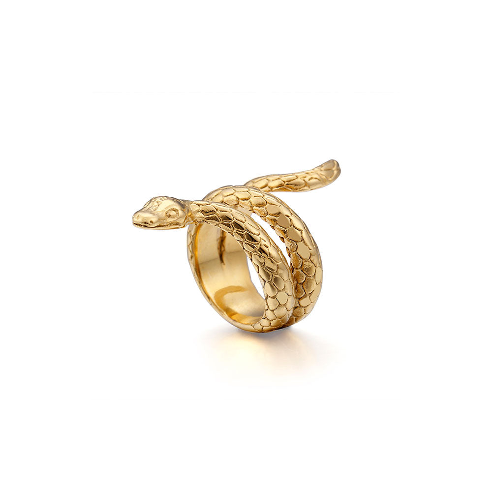 Stainless Steel Snake Ring in Yellow or White Color , Snake band