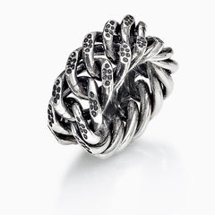 RING - ROCK GOURMETTE RING SEVEN50 FASHION MEN ACCESSORY STERLING SILVER 925 SILVER MADE IN ITALY