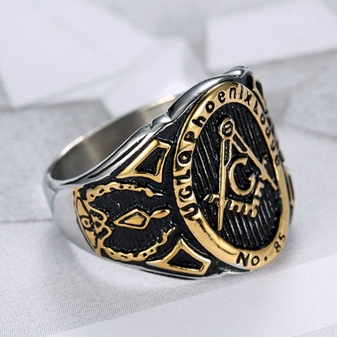 Sterling Silver Masonic Freemason Mason Ring: 16463921086515