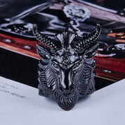 SHEEP GOAT HEAD RING SEVEN50 IN STAINLESS STEEL