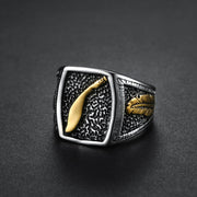sword feather signet ring in stainless steel by seven50 