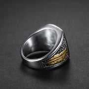 sword feather signet ring in stainless steel by seven50 